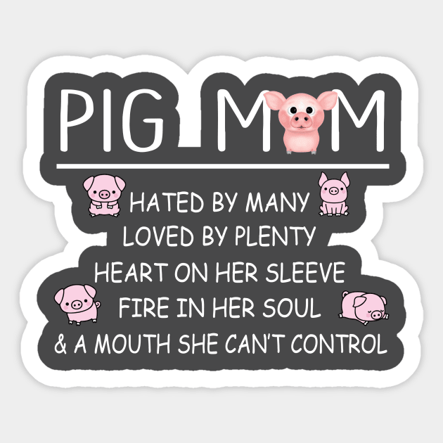 Cute Pig Mom Quotes. Sticker by tonydale